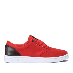 Supra Mens CHINO COURT Red/Gray Low Top Shoes | CA-80085